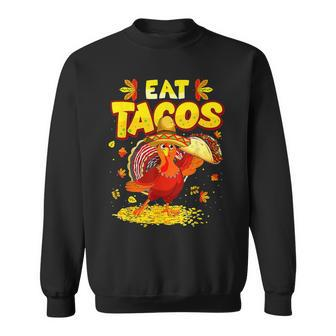 Turkey Eat Tacos Funny Thanksgiving Mexican Turkey Autumn Men Women Sweatshirt Graphic Print Unisex - Thegiftio UK
