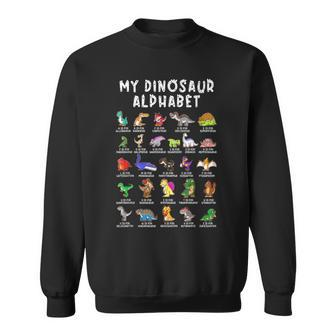 Types Of Dinosaurs Alphabet Dino Identification Sweatshirt - Seseable