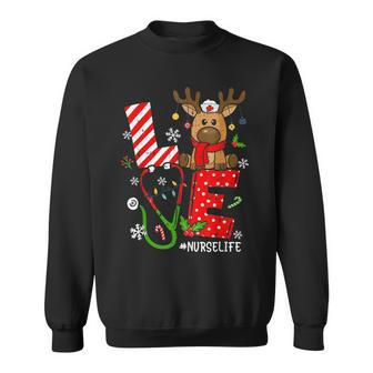 Ugly Christmas Nicu Rn Er Nurse Life Reindeer Nurses Men Women Sweatshirt Graphic Print Unisex | Seseable UK
