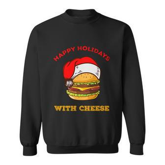 Ugly Christmas Sweater Burger Happy Holidays With Cheese V18 Sweatshirt - Monsterry AU