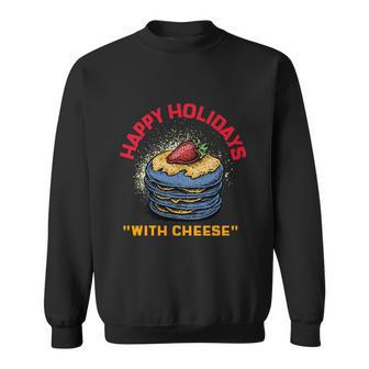 Ugly Christmas Sweater Burger Happy Holidays With Cheese V20 Sweatshirt - Monsterry