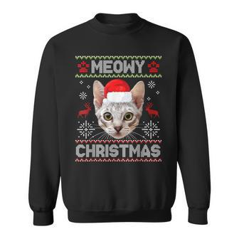 Ugly Sweater Snow Paws Merry Moewy Maine Coon Cat Christmas V2 Men Women Sweatshirt Graphic Print Unisex - Thegiftio UK