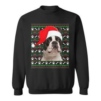 Ugly Xmas Sweater Santa Boston Terrier Dog Christmas Men Women Sweatshirt Graphic Print Unisex - Thegiftio UK