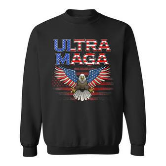 Ultra Maga Us Flag Eagle The Great Maga King Ultra Mega 2022 Men Women Sweatshirt Graphic Print Unisex - Thegiftio UK