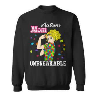 Unbreakable Autism Awareness Rainbow Ribbon Autism Mom Sweatshirt | Mazezy