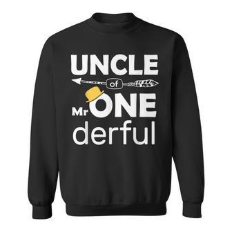 Uncle Of Mr Onederful 1St Birthday Baby Boy Outfit Gift For Mens Sweatshirt | Mazezy