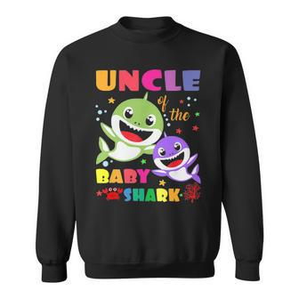 Uncle Of The Baby Shark Birthday Uncle Shark Sweatshirt - Seseable