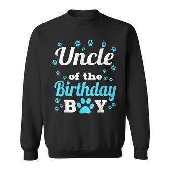 Uncle Of The Birthday Boy Dog Paw Bday Party Celebration Sweatshirt | Mazezy