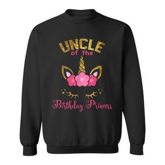 Uncle Of The Birthday Princess Floral Unicorn Sweatshirt | Mazezy