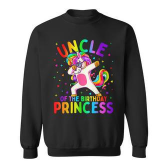 Uncle Of The Birthday Princess Girl Dabbing Unicorn Sweatshirt | Mazezy CA