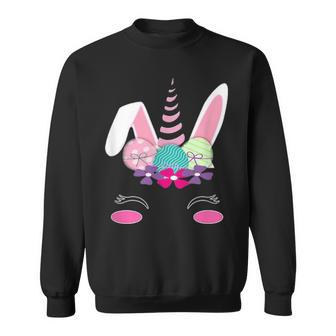 Unicorn Face Rabbit Egg Bunny Lover Gift Happy Easter Day V2 Sweatshirt - Seseable