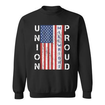 Union Proud American Flag Millwright Men Women Sweatshirt Graphic Print Unisex - Thegiftio UK