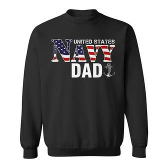 United States Vintage Navy With American Flag For Dad Gift Sweatshirt - Seseable