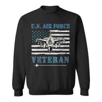 Us Air Force Veteran Usaf Military Us Flag Vintage Patriotic Men Women Sweatshirt Graphic Print Unisex - Seseable