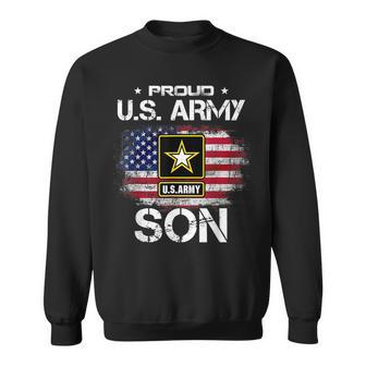Us Army Proud Son - Proud Son Of A Us Army Veteran Flag Men Sweatshirt - Seseable
