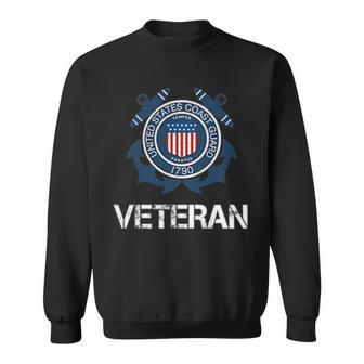 US Coast Guard Veteran T Vintage Uscg Veteran Flag Sweatshirt - Seseable