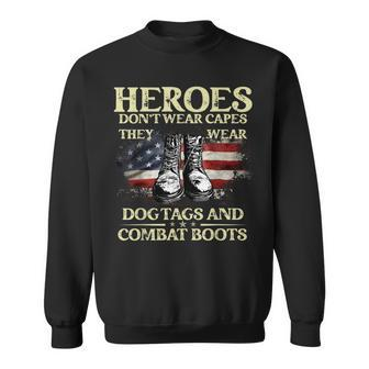 Us Flag Veterans Day Im A Hero A Dad Grandpa And A Veteran Sweatshirt - Seseable