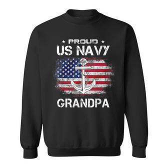 Us Na Vy Proud Grandpa - Proud Us Na Vy Grandpa Veteran Day Sweatshirt - Seseable