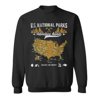 Us National Parks Adventure Awaits - Hiking & Camping Lover Sweatshirt | Mazezy