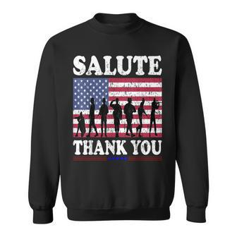Us Usa American Flag Thank You Veterans Proud Veteran Sweatshirt - Seseable