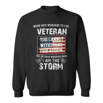 US Veteran I Am The Storm American Flag Sweatshirt - Seseable