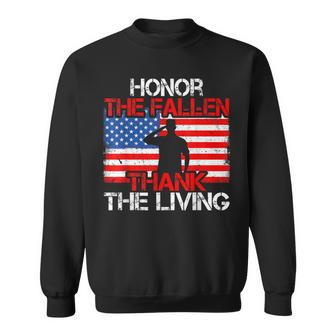 Usa Flag Honor The Fallen Thank The Living Veterans Sweatshirt - Seseable