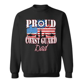 Usa Flag Proud Coast Guard Dad Lighthouse Fathers Day Sweatshirt - Seseable