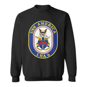 Uss America Lha-6 Navy Amphibious Assault Patch Sweatshirt - Seseable