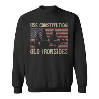 Uss Constitution Sailing Ship Usa American Flag Sweatshirt - Seseable
