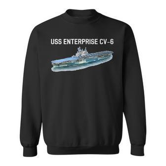 Uss Enterprise Cv-6 Aircraft Carrier World War Ii Sweatshirt - Seseable