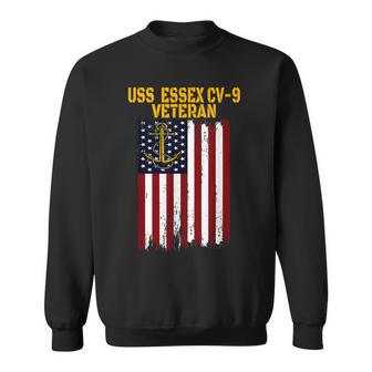 Uss Essex Cv-9 Aircraft Carrier Veterans Day Dad Grandpa Sweatshirt - Seseable