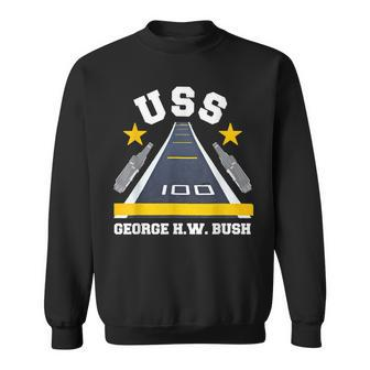Uss George H W Bush Aircraft Carrier Military Veteran Sweatshirt - Seseable