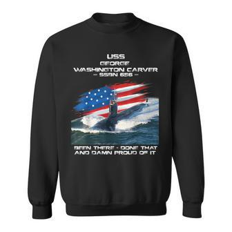 Uss George Washington Carver Ssbn-656 American Flag Sweatshirt - Seseable