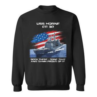 Uss Horne Cg-30 Class Cruiser American Flag Veteran Xmas Sweatshirt - Seseable