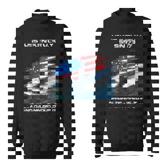 Uss Kentucky Ssbn-737 American Flag Submarine Veteran Xmas Sweatshirt | Seseable UK