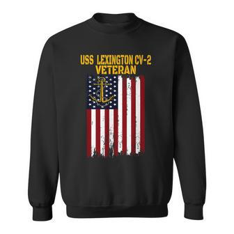 Uss Lexington Cv-2 Aircraft Carrier Veterans Day Dad Sweatshirt - Seseable