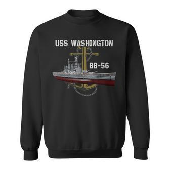 Uss Washington Bb-56 Battleship Ww2 American Warship Veteran Sweatshirt - Seseable