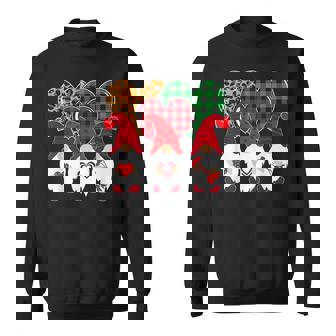 Valentine Gnomes Holding Heart Leopard Happy Valentines Day Sweatshirt | Seseable FR