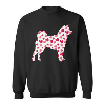 Valentines Day Akita Hearts Puppy Dog Lover Men Women Sweatshirt Graphic Print Unisex - Thegiftio UK