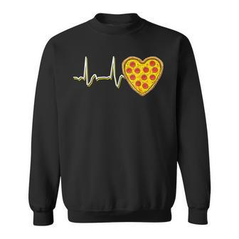 Valentines Day Pizza Heart Beat Heart Funny Pizza Lovers Sweatshirt - Seseable