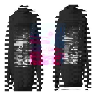 Vaporwave Car Synthwave City Vaporwave Aesthetic Men Women Sweatshirt Graphic Print Unisex - Thegiftio