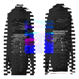 Vaporwave Car Synthwave City Vaporwave Aesthetic V2 Men Women Sweatshirt Graphic Print Unisex - Thegiftio