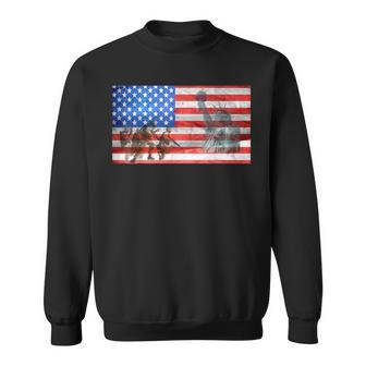 Veteran American Flag Patriotic Soldier Liberty Men Women Sweatshirt Graphic Print Unisex - Seseable