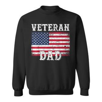Veteran Dad Patriotic American Flag For Men Men Women Sweatshirt Graphic Print Unisex - Seseable