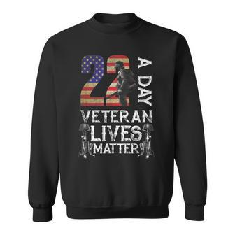 Veteran Matter Suicide Awareness Veteran 22 Day Usa Flag Sweatshirt | Mazezy
