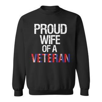 Veteran Wife Soldier Military Wives America Usa Juy Fourth Men Women Sweatshirt Graphic Print Unisex - Seseable