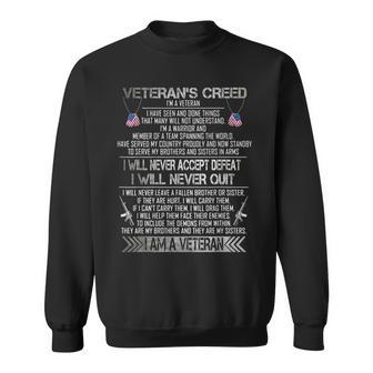 Veterans Creed Im A Veteran Proud Veterans Day Sweatshirt - Seseable