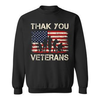 Veterans Day American Flag Thank You Veterans Proud Veteran Sweatshirt - Seseable