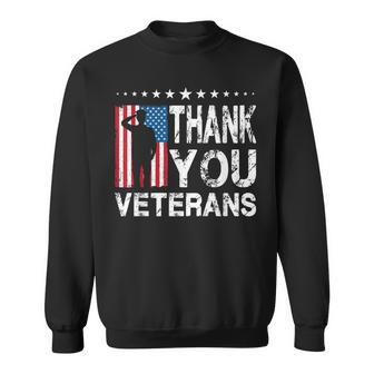 Veterans Day Gifts Thank You Veterans Us American Flag V2 Sweatshirt - Seseable