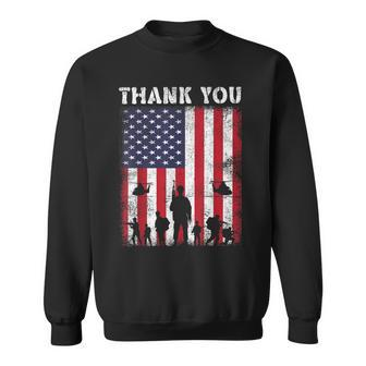 Veterans Day Thank You Veterans Usa Flag Patriotic V3 Sweatshirt - Seseable